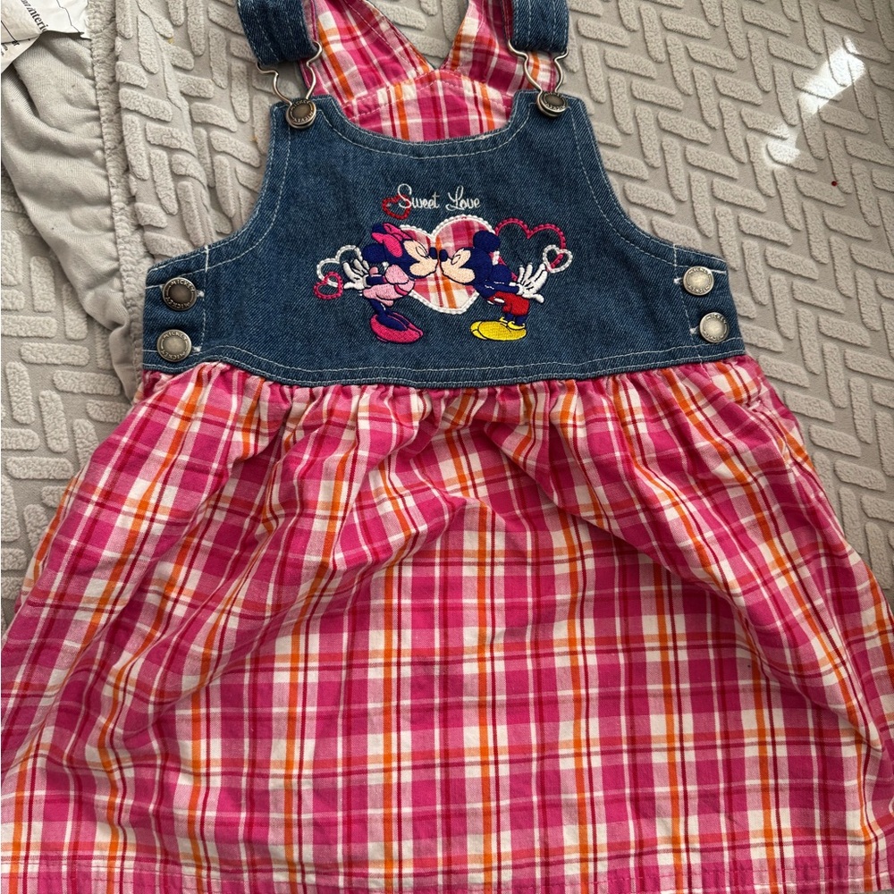 Vintage Disney Mickey Minnie jeans denim dress